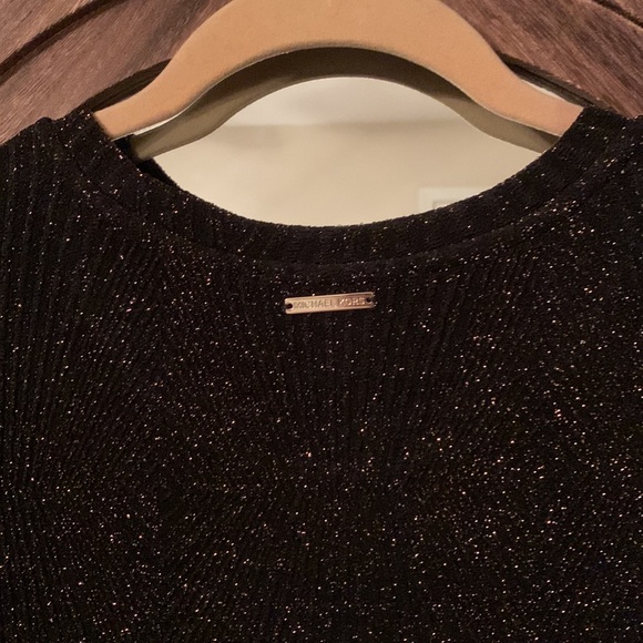 MICHAEL KORS Black & Gold Diamond Bomb Dress Large - Picture 8 of 12